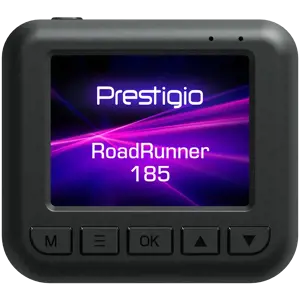 Prestigio RoadRunner 185, 2.0'' IPS (320x240) ekranas, FHD 1920x1080@30fps, HD 1280x720@30fps, Jieli AC5601, 2 MP CMOS GC2053 vaizdo jutiklis, 2 MP kamera, 140° matymo kampas, Micro USB, 180 mAh, naktinis matymas, judesio aptikimas, G jutiklis, ciklinis įrašymas, spalvotas/juodas, plastikinis korpusas