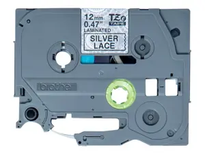 Brother TZE-MPSL31, juoda ant sidabro, TZe, pilka, terminis perkėlimas, blizgus, Brother PT-E110VP