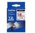 Brother laminuota juosta 18 mm, raudona ant baltos spalvos, TZe, terminis perkėlimas, Brother, PT-2100VP, PT-7600, PT-2430PC, PT-2700, PT-2730, PT-9600, PT-9700PC, PT-9800PCN, 1,8 cm
