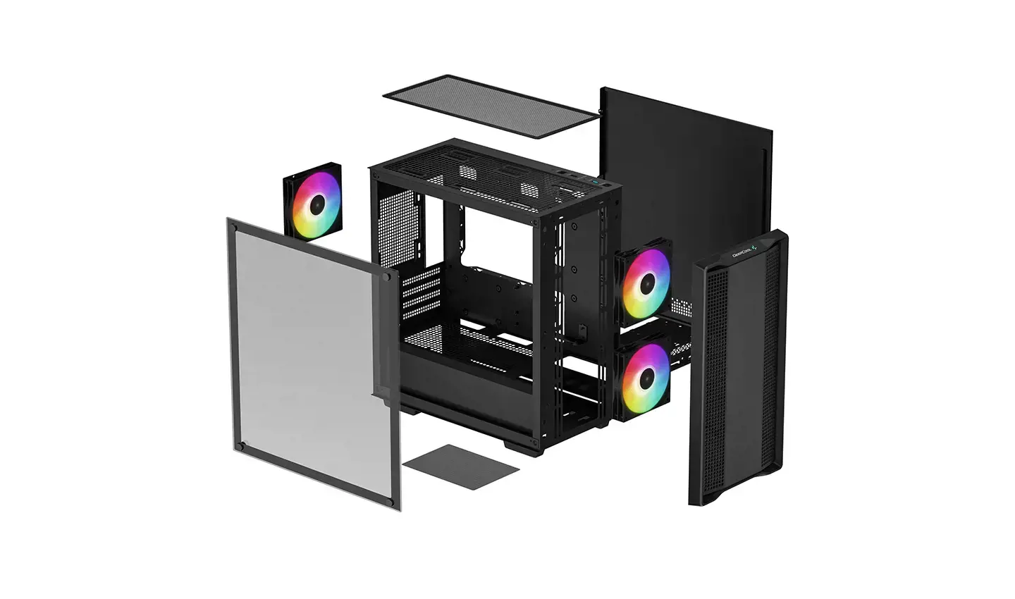 DeepCool CC360 ARGB, Mini Tower, Kompiuteris, Juoda, micro ATX, Mini-ITX, ABS, Plienas, Grūdintas stiklas, Multi