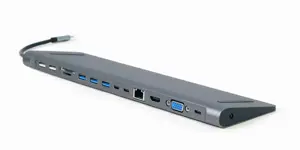 GEMBIRD A-CM-COMBO9-01 USB tipo C 9in1 kelių prievadų adapteris USB šakotuvas HDMI VGA PD kortelių …