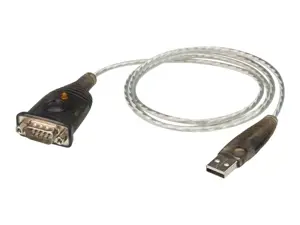 ATEN USB 2.0 ir RS-232 adapteris (100 cm), juodas, metalinis, 1 m, USB Type-A, DB-9, vyriškas, vyriškas