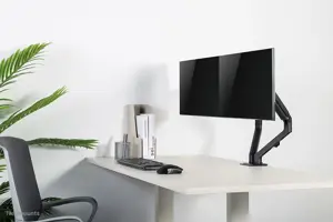 "Neomounts by Newstar" monitoriaus laikiklis ant stalo, tvirtinimas per stalą, 7 kg, 43,2 cm (17"), 68,6 cm (27"), 100 x 100 mm, juodas