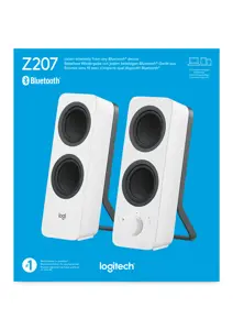 "Logitech Z207" "Bluetooth" kompiuterio garsiakalbiai, 2.0 kanalai, laidiniai ir belaidžiai, 10 W, balti