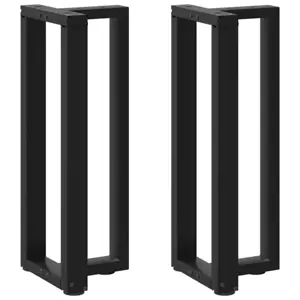 Konsolinio staliuko kojelės, T formos, 2 vnt., juodos, 38x25x(72-73) cm, plienas