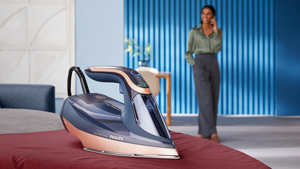 "Philips" DST8050/20, garų lygintuvas, "SteamGlide Elite" padas, 3 m, 260 g/min, mėlynas, auksinis, 85 g/min