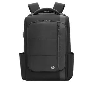 HP Executive 16 Backpack, Water Resistant, Expandable, Cable Pass-through USB-C port - Black, Grey