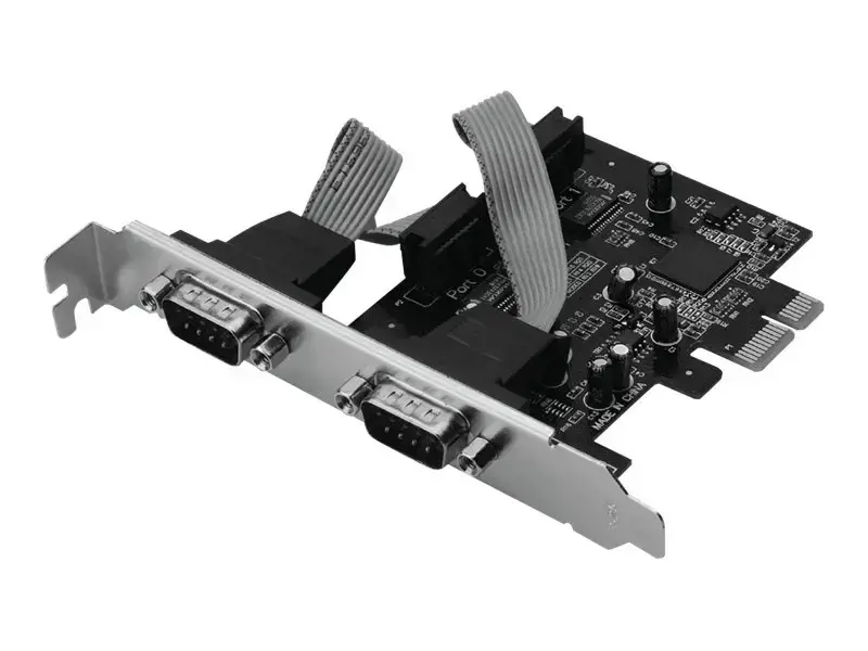 DIGITUS PCIexpress kortelė 2xserial DB9 MCS9901 mikroschemų rinkinys su 2 LP laikikliu