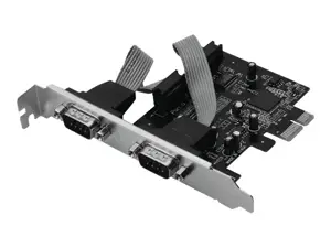 DIGITUS PCIexpress kortelė 2xserial DB9 MCS9901 mikroschemų rinkinys su 2 LP laikikliu