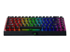"Razer BlackWidow V3 Mini HyperSpeed" mechaninė žaidimų klaviatūra, RGB LED apšvietimas, QWERTY, tarptautinė, belaidė, juoda, geltonas jungiklis