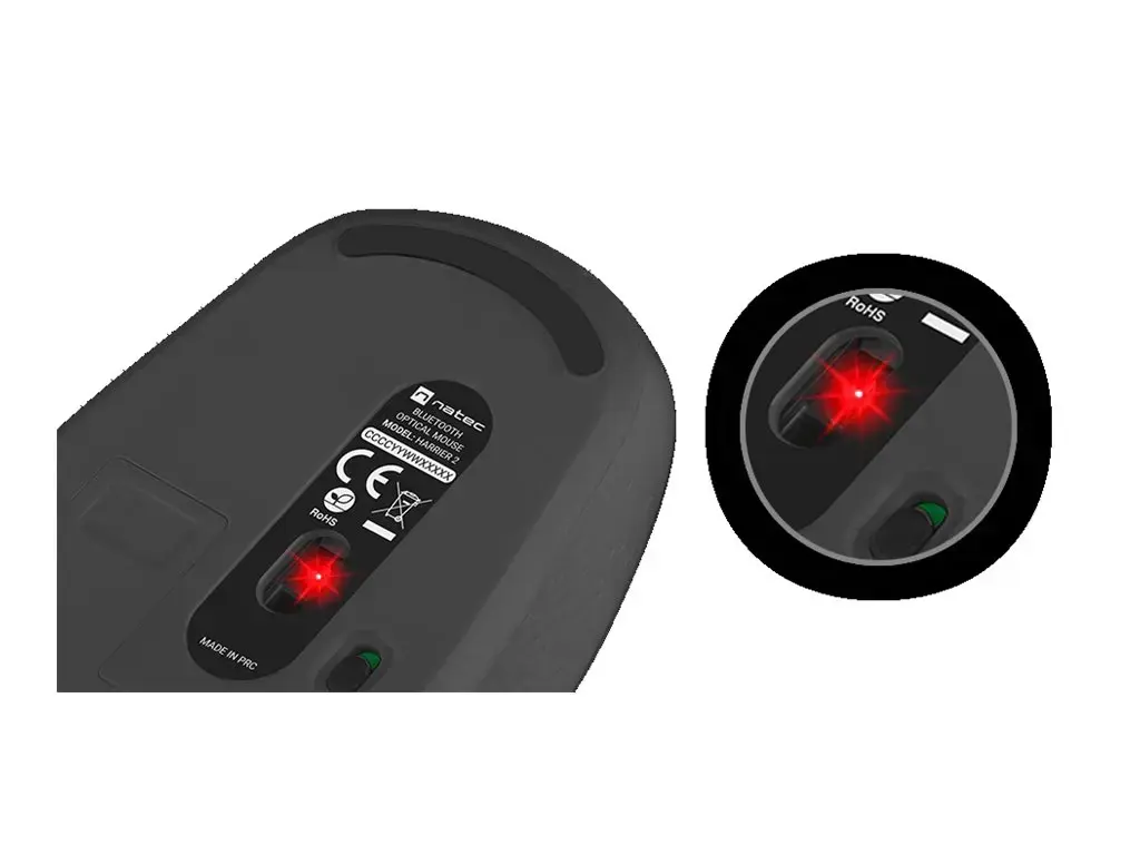 NATEC belaidė pelė "Harrier 2" 1600DPI "Bluetooth 5.1", juoda