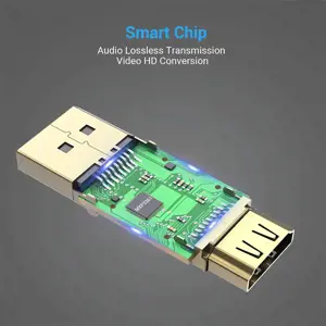 "Vention" DP vyriškos ir HDMI moteriškos lyties adapteris, juodas, DP, HDMI, juodas