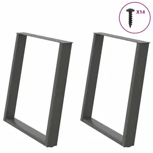 Valgomojo stalo kojos, 2 vnt., antracito spalvos, 80x(72-73) cm, plienas, U formos