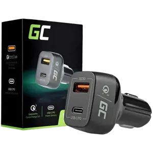Green Cell In-car Charger USB-C Power Delivery + USB Quick Charge 3.0