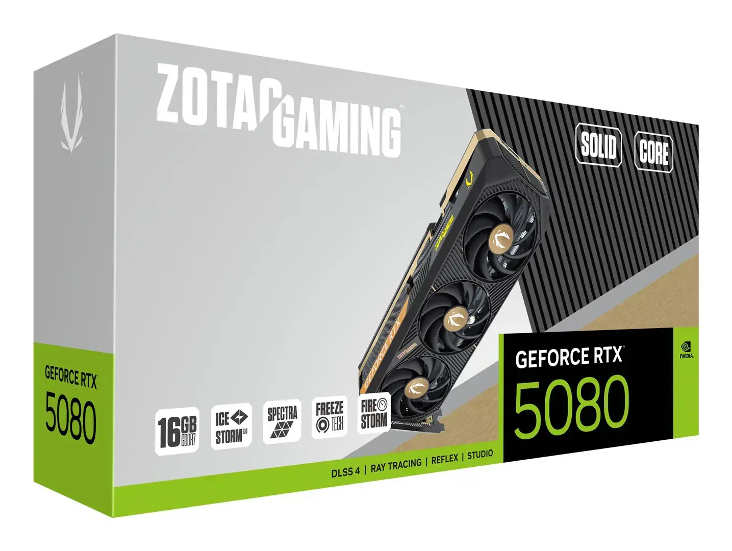 Vaizdo plokštė ZOTAC GeForce RTX 5080 16 GB, GDDR7, 256 bitai, ZT-B50800D2-10P