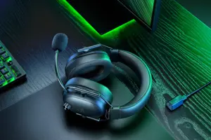 "Razer BlackShark V2 HyperSpeed" žaidimų ausinės, per ausis, laidinės, juodos spalvos
