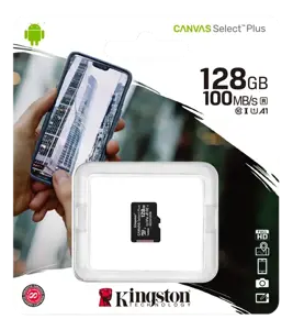 Kingston 128GB microSDXC Canvas Select Plus 100R A1 C10 Single Pack w/o ADP EAN: 740617299076