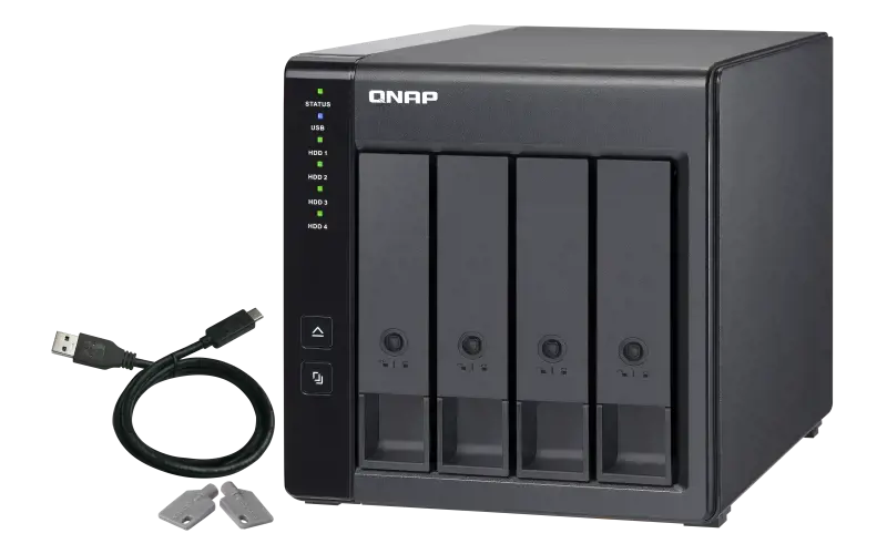 QNAP TR-004, HDD/SSD korpusas, 2,5/3,5", "Serial ATA II", 3 Gb/s, karšto keitimo, juodas