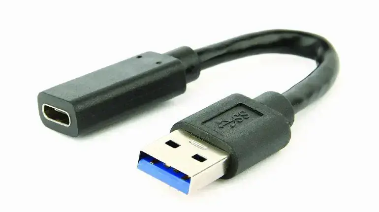 GEMBIRD A-USB3-AMCF-01 Gembird USB 3.1 AM-C tipo moteriškojo adapterio kabelis, 10 cm, juodas