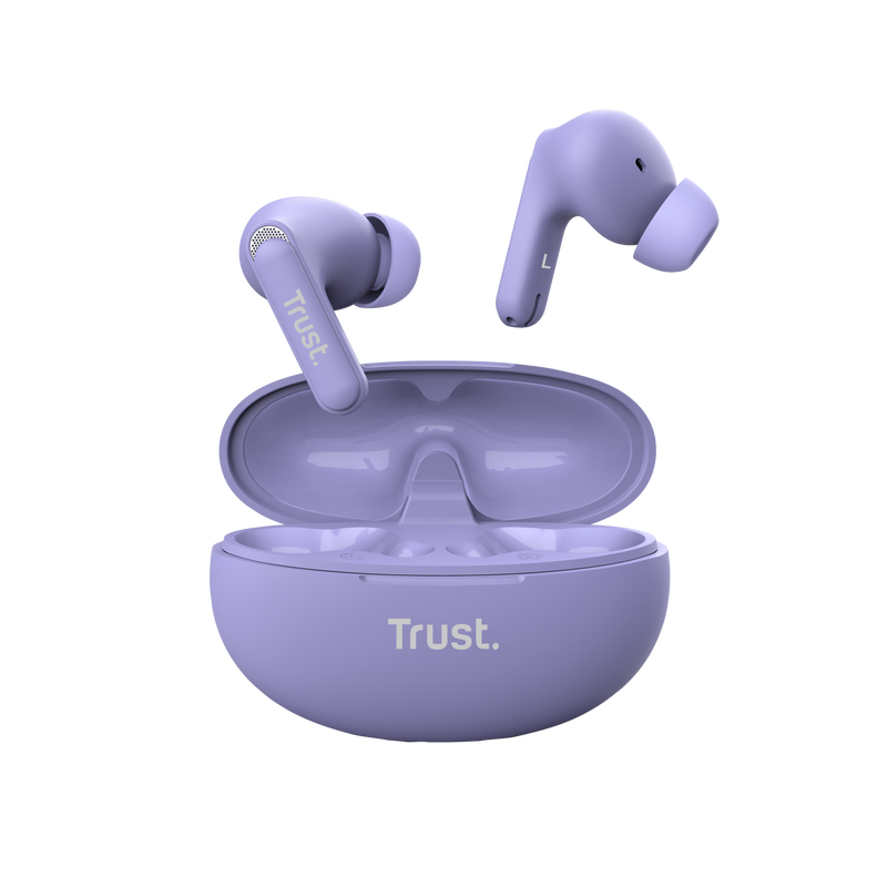 Trust Yavi, True Wireless Stereo (TWS), 20 - 20000 Hz, Calls/Music, 37 g, Headset, Purple
