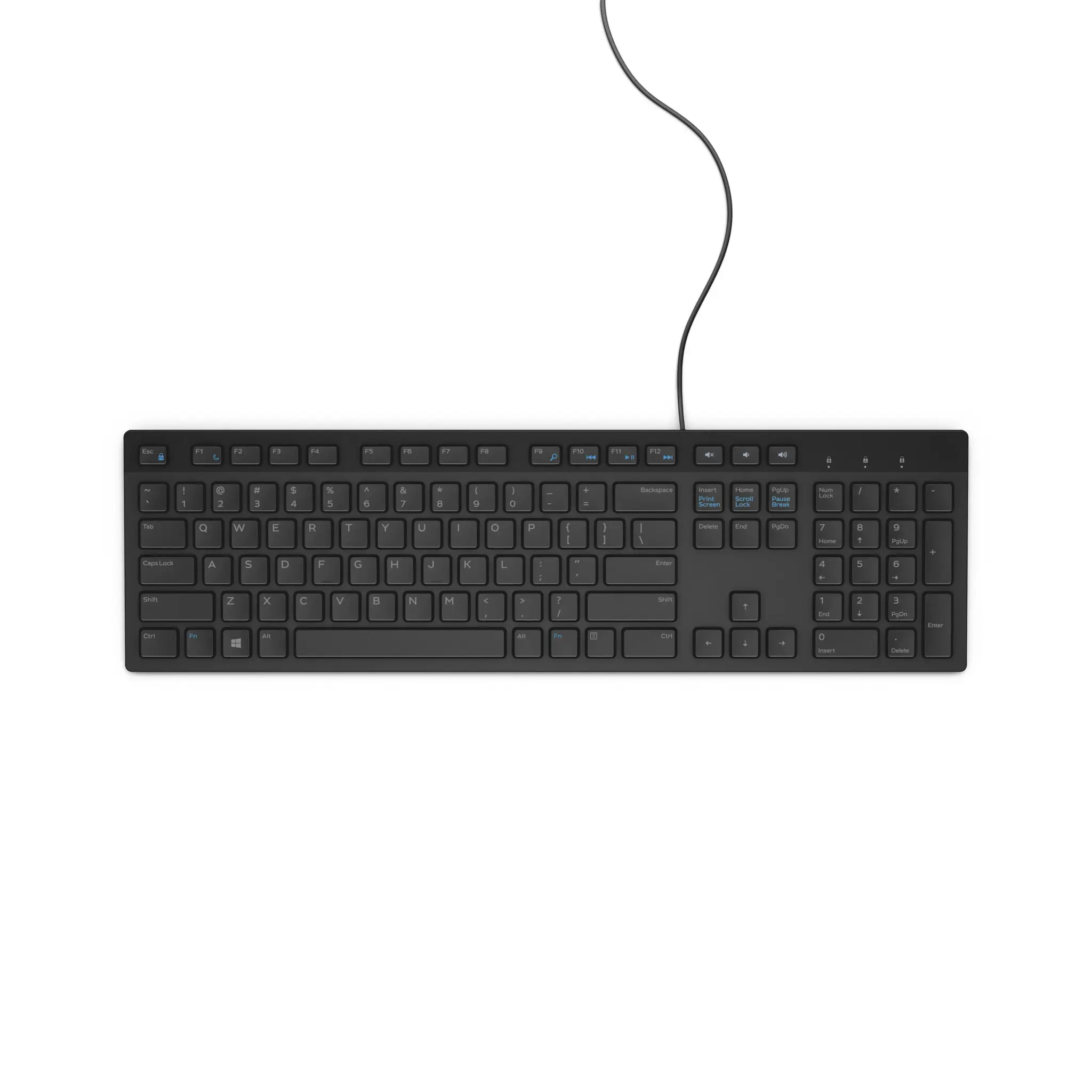 "Dell" daugialypės terpės klaviatūra KB216 - JAV tarptautinė (QWERTY) - juoda