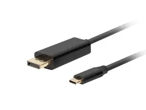 LANBERG kabelis USB-C M ->DisplayPort M 0,5 m 4K 60Hz juodas