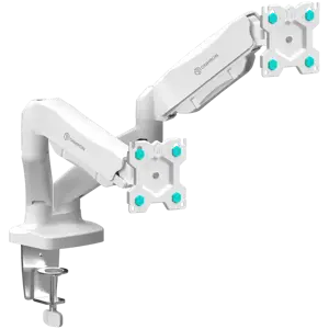 ONKRON Dual Monitor Desk Mount Stand for 13 to 32-Inch LCD LED Monitors up to 8 kg, White