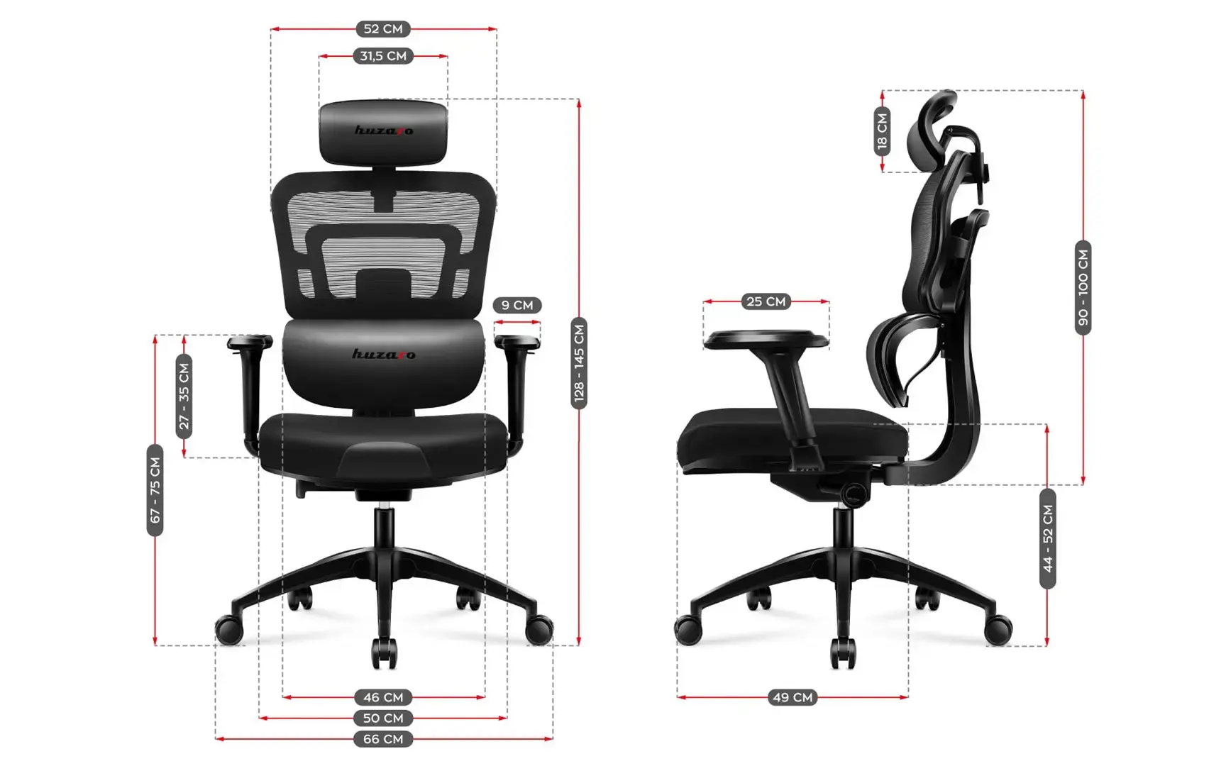 HUZARO COMBAT 7.0 GAMING STUHL SCHWARZ