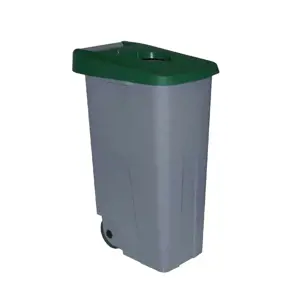 Šiukšlių dėžė su ratukais Denox 85 L 42 x 57 x 76 cm Žalia