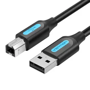 USB 2.0 A vyriškos ir USB-B vyriškos lyties kabelis su feritine šerdimi Vention COQBL 10 m juodas P…