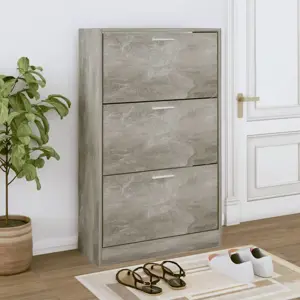 Spintelė batams, betono pilka, 63x24x103cm, apdirbta mediena