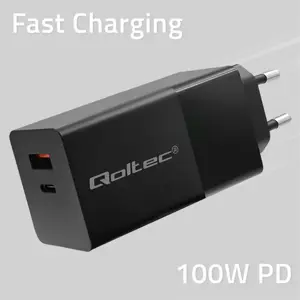 GaN Power PRO charger 1xUSB C, 1xUSB, 100W