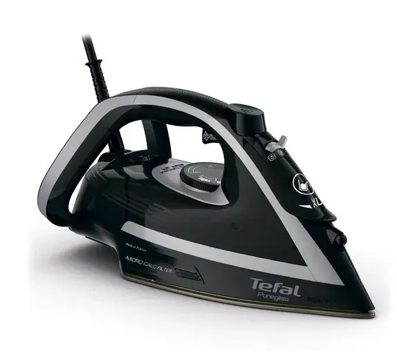 Tefal Puregliss FV8062E0, Dry & Steam iron, Durilium AirGlide Autoclean soleplate, 2 m, 270 g/min, Black, Grey, 50 g/min