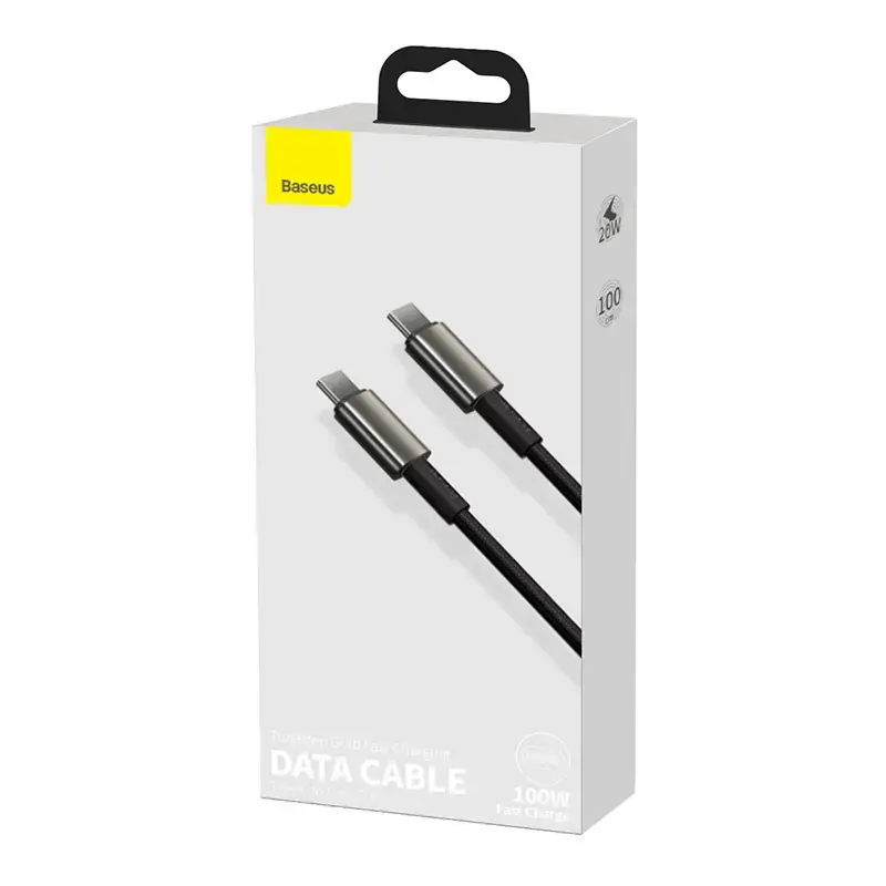 "Baseus" C tipo USB - C tipo USB kabelis "Power Delivery Quick Charge" 100W 5A 1 m juodas (juodas)
