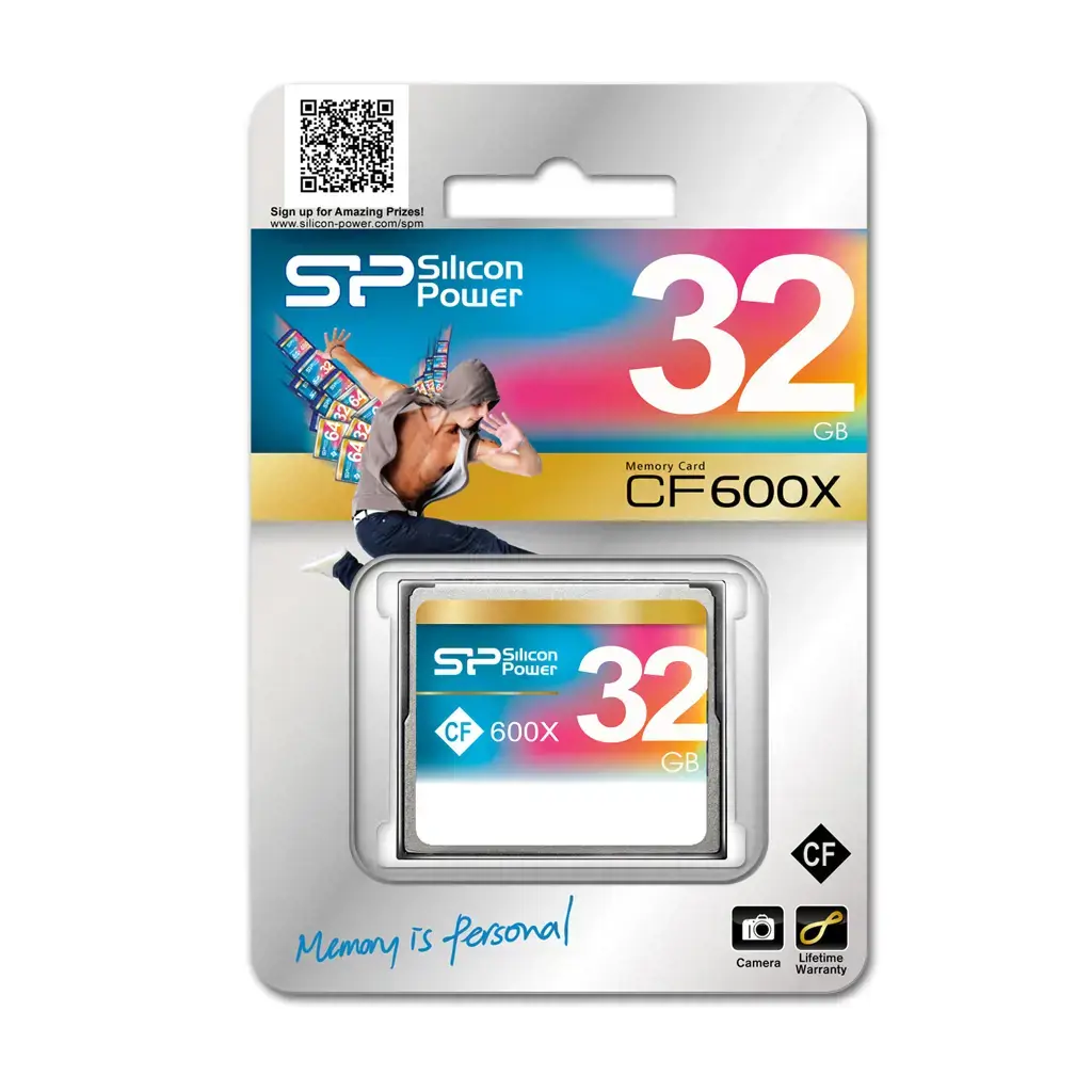 "Silicon Power CF 600X", 32 GB, "CompactFlash", 90 MB/s, raudona