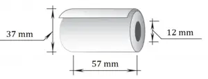 Terminė kasos juosta, plotis 57mm, ilgis 15m, įvorė 12mm, skersmuo 37mm, 10vnt./pak.