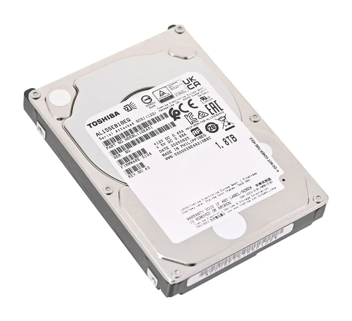 TOSHIBA Enterprise HDD 1.8TB SAS 12Gbit/s 2.5inch 10Krpm