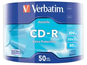 VERBATIM 43787 CD-R Verbatim 50 vnt., 700MB, 52x, įpakavimas EXTRA PROTECTION