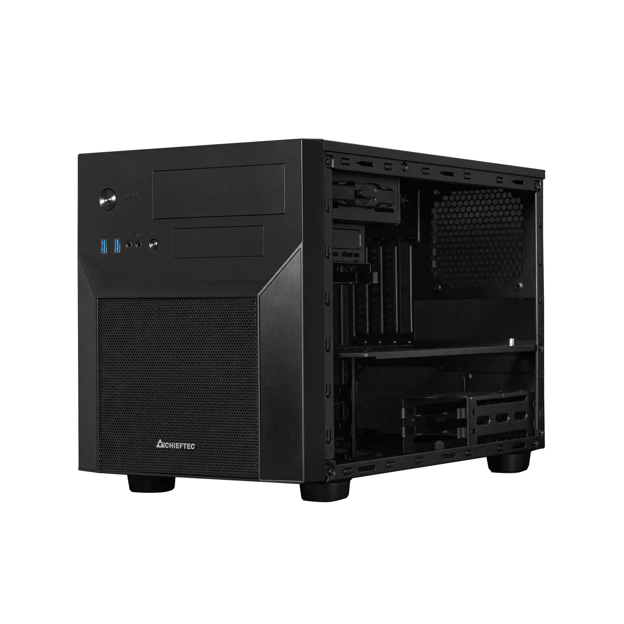 Chieftec CI-02B-OP, Cube, PC, Black, micro ATX, Mini-ITX, SPCC, Home/Office
