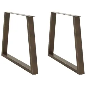 Valgomojo stalo kojelės, V formos, 2 vnt., natūralus plienas, 100 x (72-73,3) cm, plienas