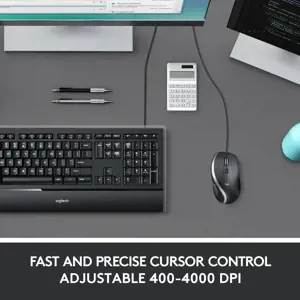 "Logitech Advanced Corded Mouse M500s", dešinioji, optinė, A tipo USB, 4000 DPI, juoda