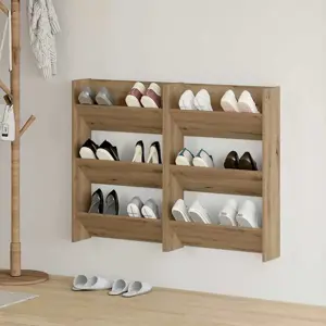 Sieninės batų spintos 2 pcs artisano ąžuolo Apdirbta mediena