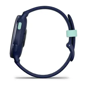 Garmin vivoactive 5 Mėlynos metalo spalvos aliuminio apvadas su mėlynu korpusu ir silikoniniu dirželiu