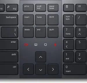 DELL KB900, Full-size (100%), Wireless, RF Wireless + Bluetooth, Scissor key switch, QWERTY, Graphite