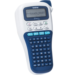 Brother PT-H107B, ABC, TZe, Thermal transfer, 180 x 180 DPI, 20 mm/sec, Blue, White