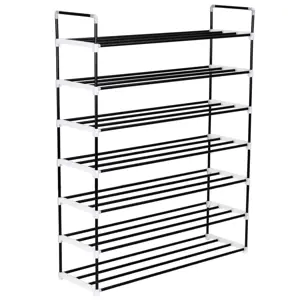 Stovas batams, 7 lentynos, metalinis ir plastikinis, juodas