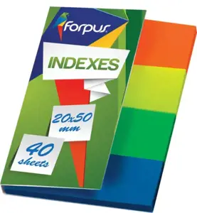 Indeksai Forpus, 20x50mm, spalvoti, plastikiniai (4x40)