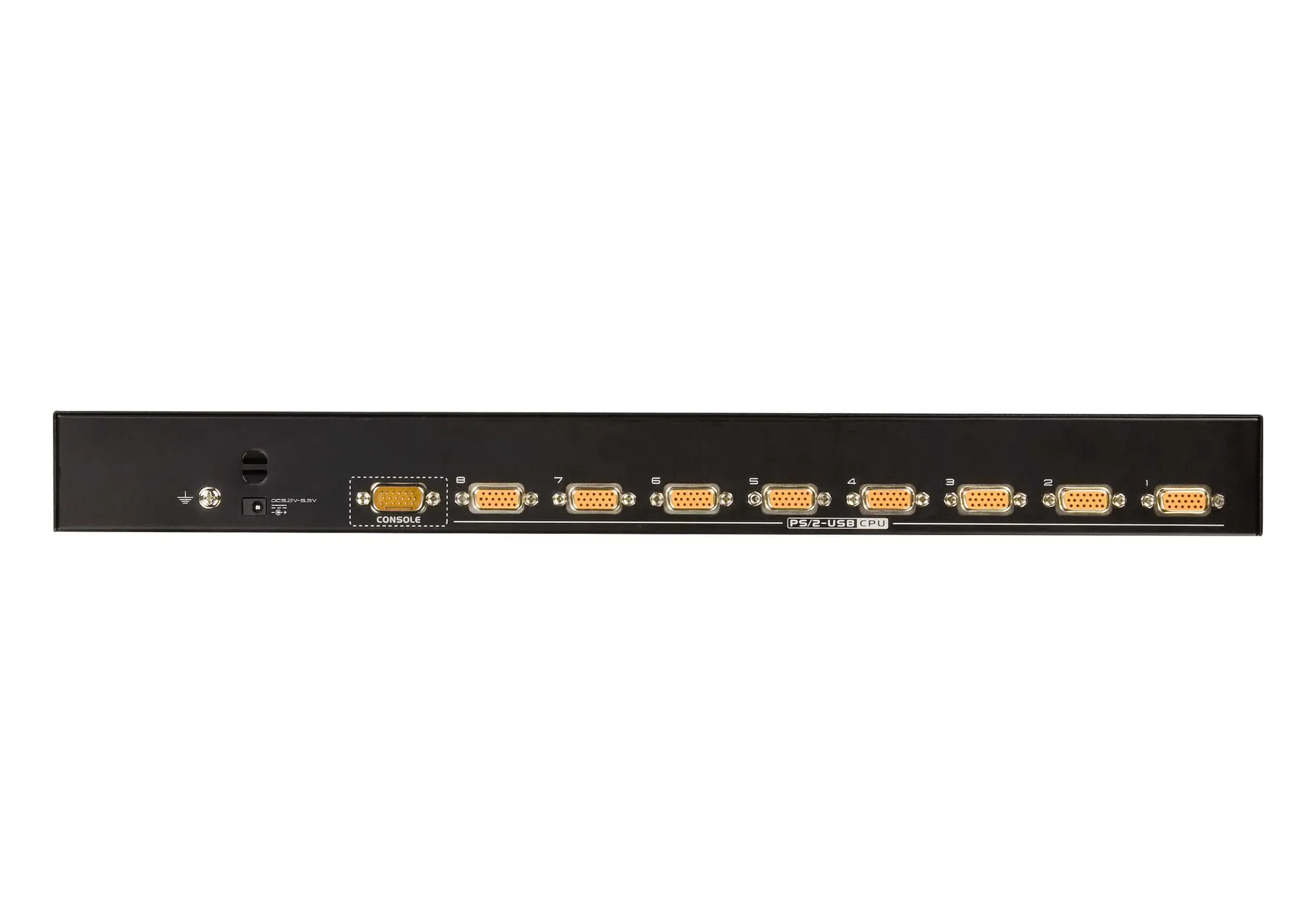 ATEN 8 prievadų USB - PS/2 VGA KVM jungiklis, 2048 x 1536 taškų, QXGA, montuojamas į stovą, 5 W, 1U, juodas