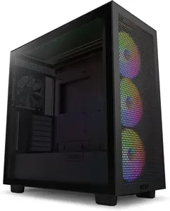 Case NZXT H7 Flow RGB MidiTower ATX EATX MicroATX MiniITX Colour Black CM-H72FB-R1