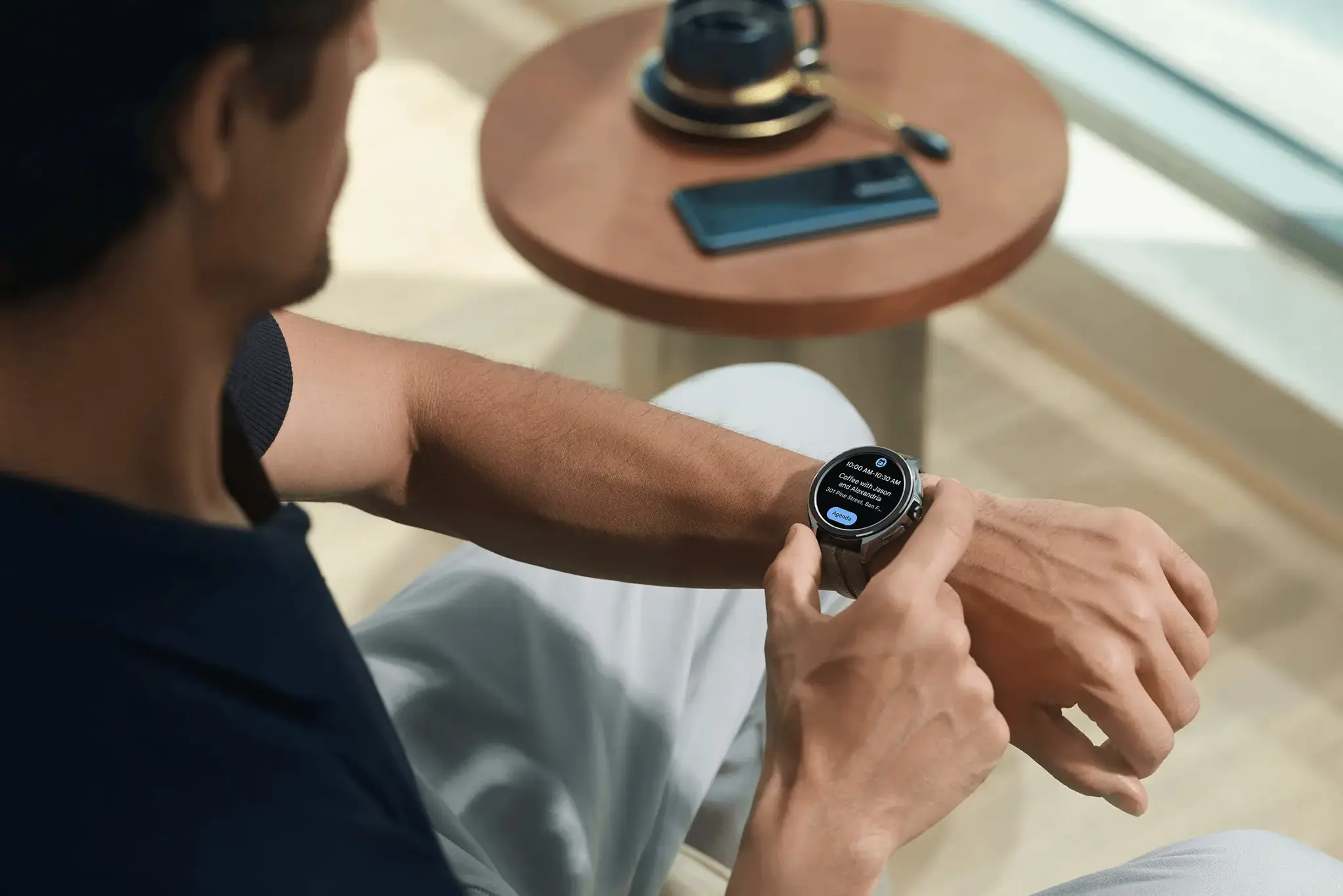 "Xiaomi Watch 2 Pro" - "Bluetooth®" sidabrinis korpusas su rudu dirželiu "Xiaomi